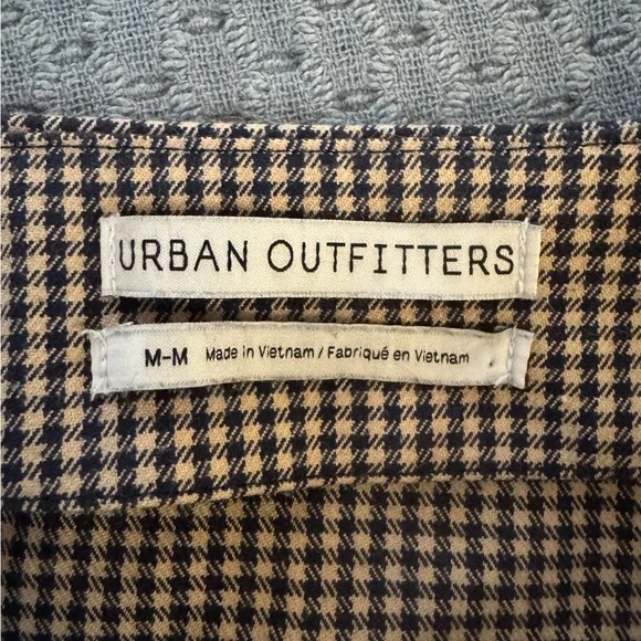Urban Outfitters High-Waist Tan Houndstooth Mini Skirt-Size Medium - Picture 7 of 7